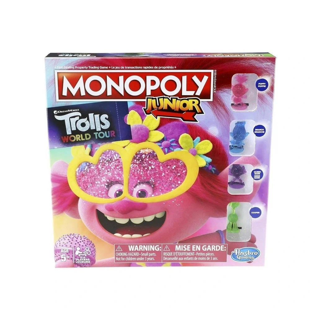 Monopoly Junior Game DreamWorks Trolls World Tour Edition ~ New Sealed Packaging